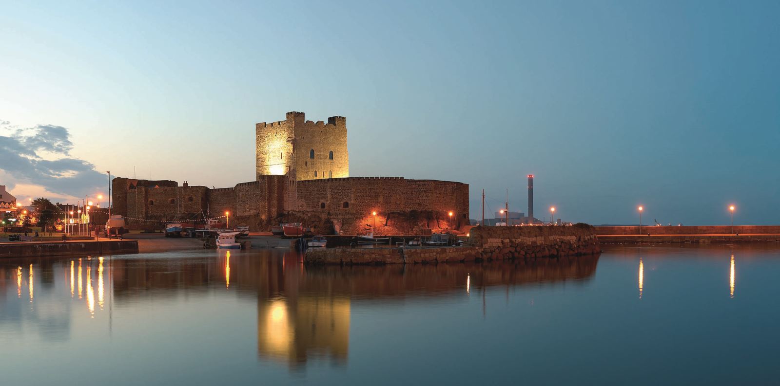 Carrickfergus castle in Twilight